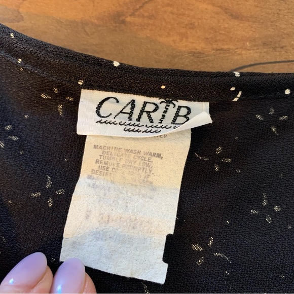 Vintage Black Prairie Bib Collar Short Sleeve Midi Dress Size 14 - Picture 7 of 8